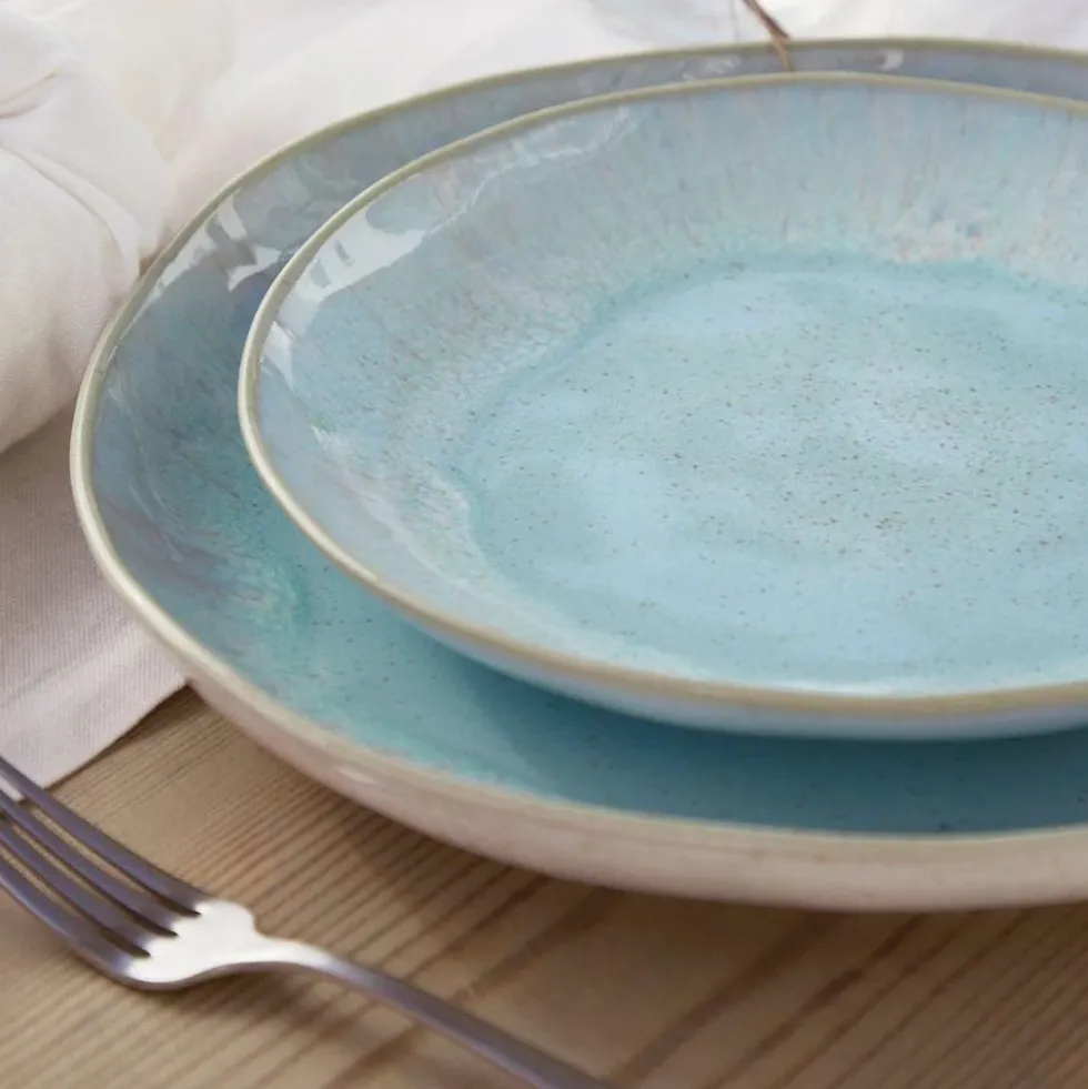 Assiette en grès "Eivissa" 28cm - Bleue