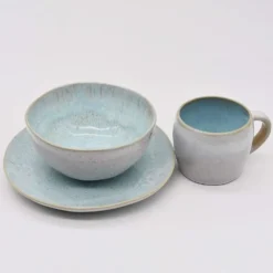 Assiette en grès "Eivissa" 21cm - Bleue