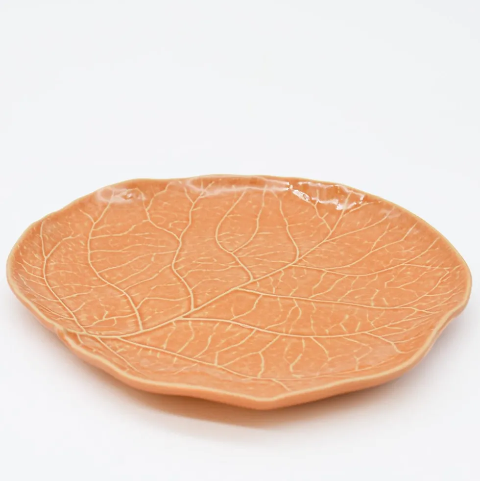 Assiette en grès en forme de chou 23cm - Orange