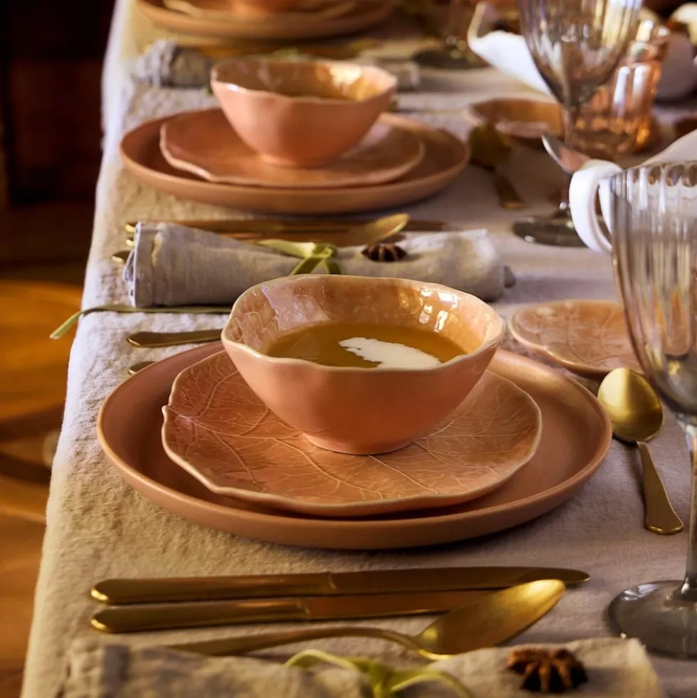 Assiette en grès en forme de chou 23cm - Orange