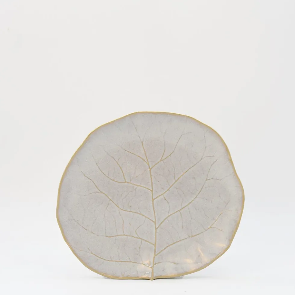 Assiette en grès en forme de chou 23cm - Blanc