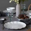 Assiette en grès fin "Rosa" 28cm - Blanc