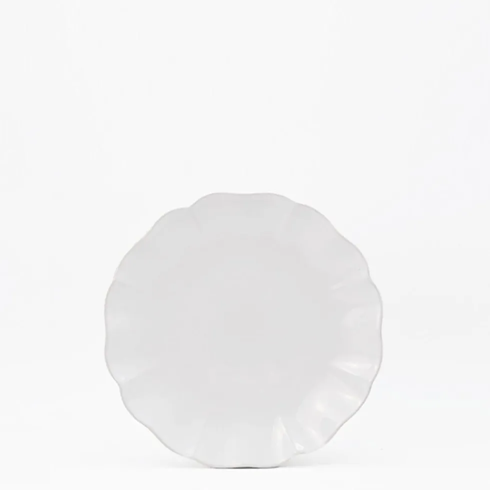 Assiette en grès fin "Rosa" 22cm - Blanc