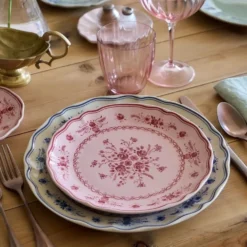 Assiette en grès fin "Vila" 21cm - Rose
