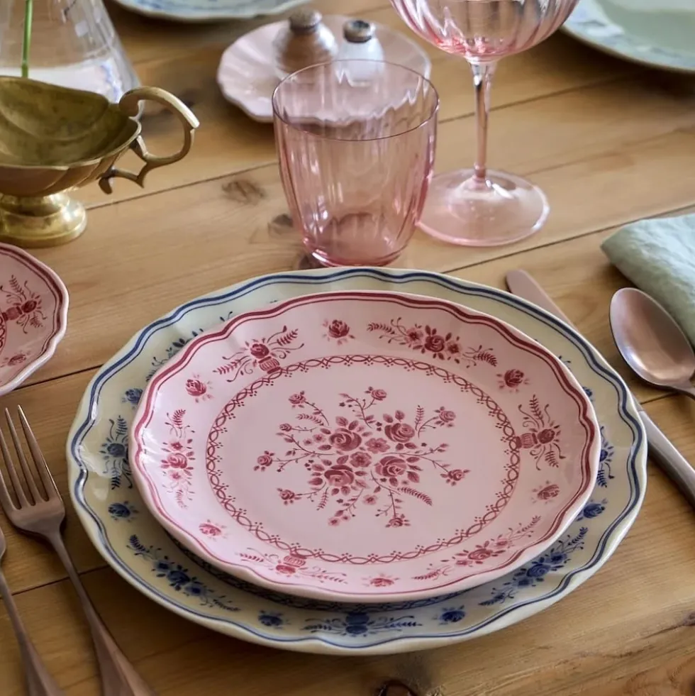 Assiette en grès fin "Vila" 17cm - Rose