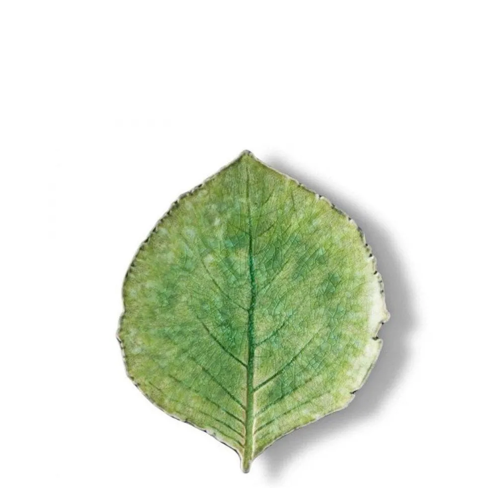Assiette en grés "Hortensia" - Vert d'eau
