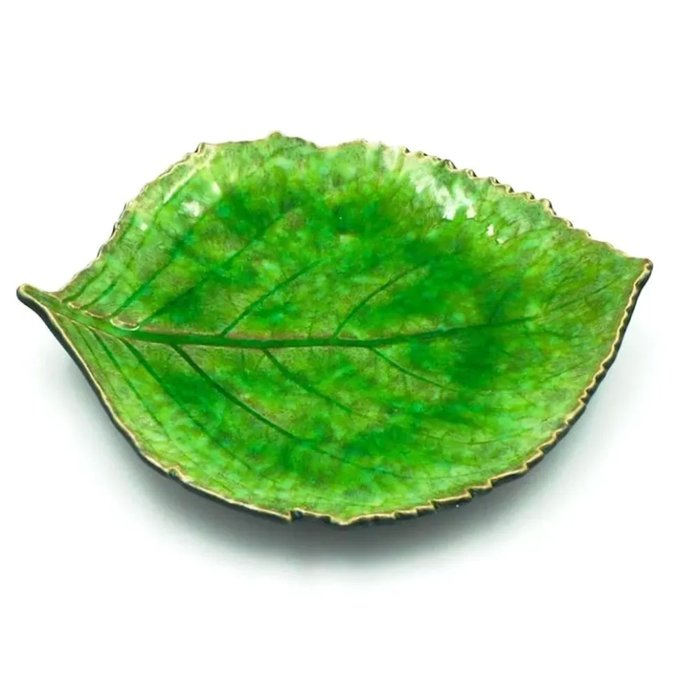 Assiette en grés "Hortensia" - Vert d'eau