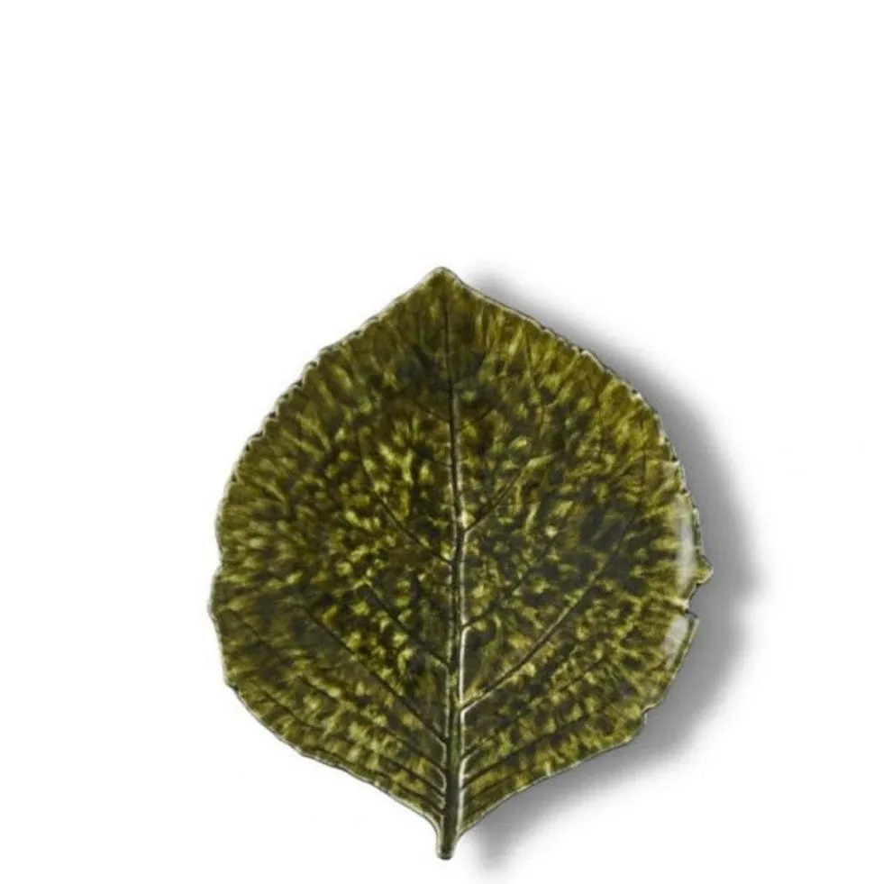 Assiette en grés "Hortensia" - Vert sombre