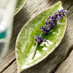 Assiette en grés "Laurier" - Vert d'eau