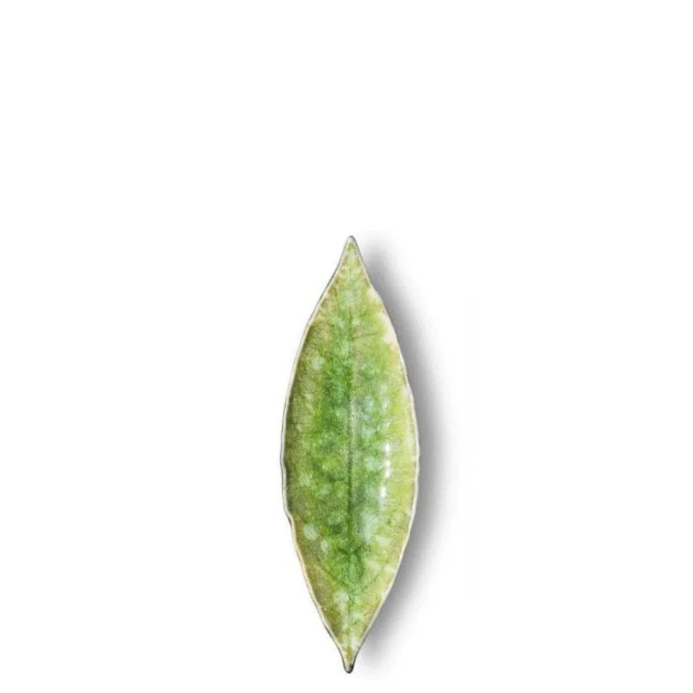 Assiette en grés "Laurier" - Vert d'eau