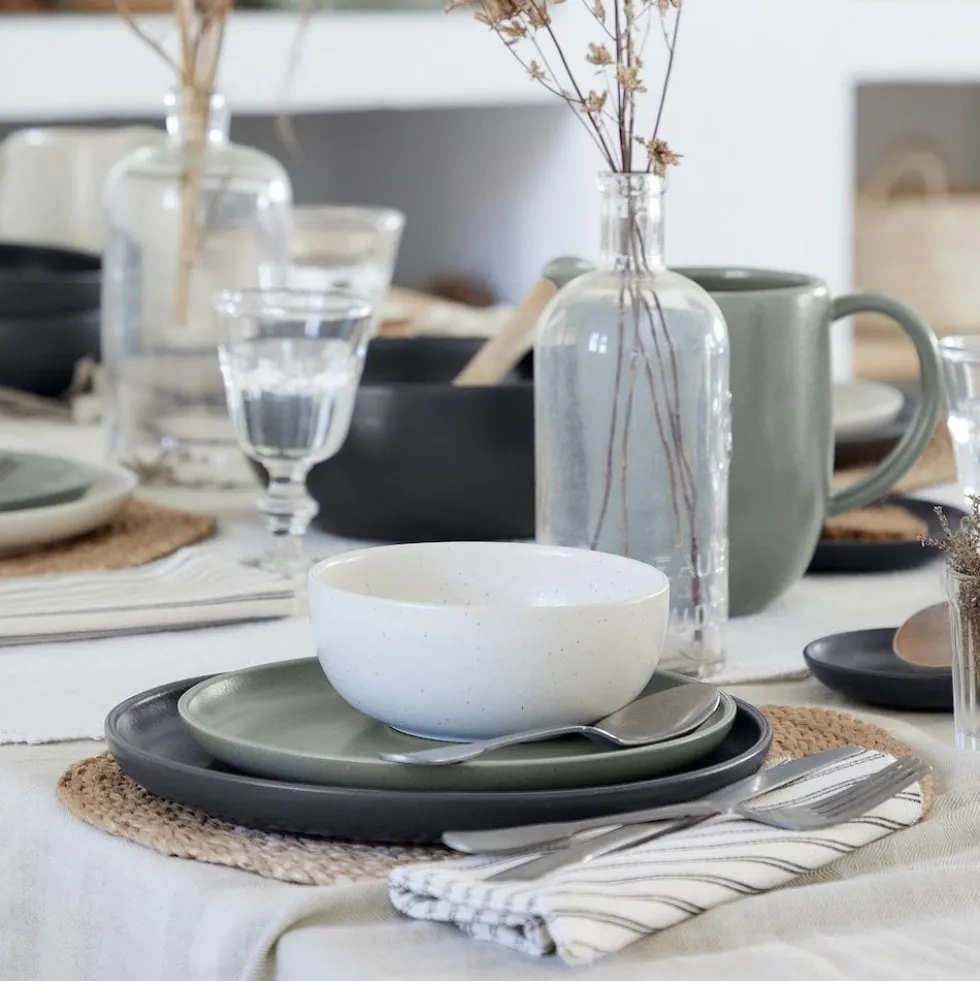 Assiette en grès “Pacifica" - Anthracite - 27cm