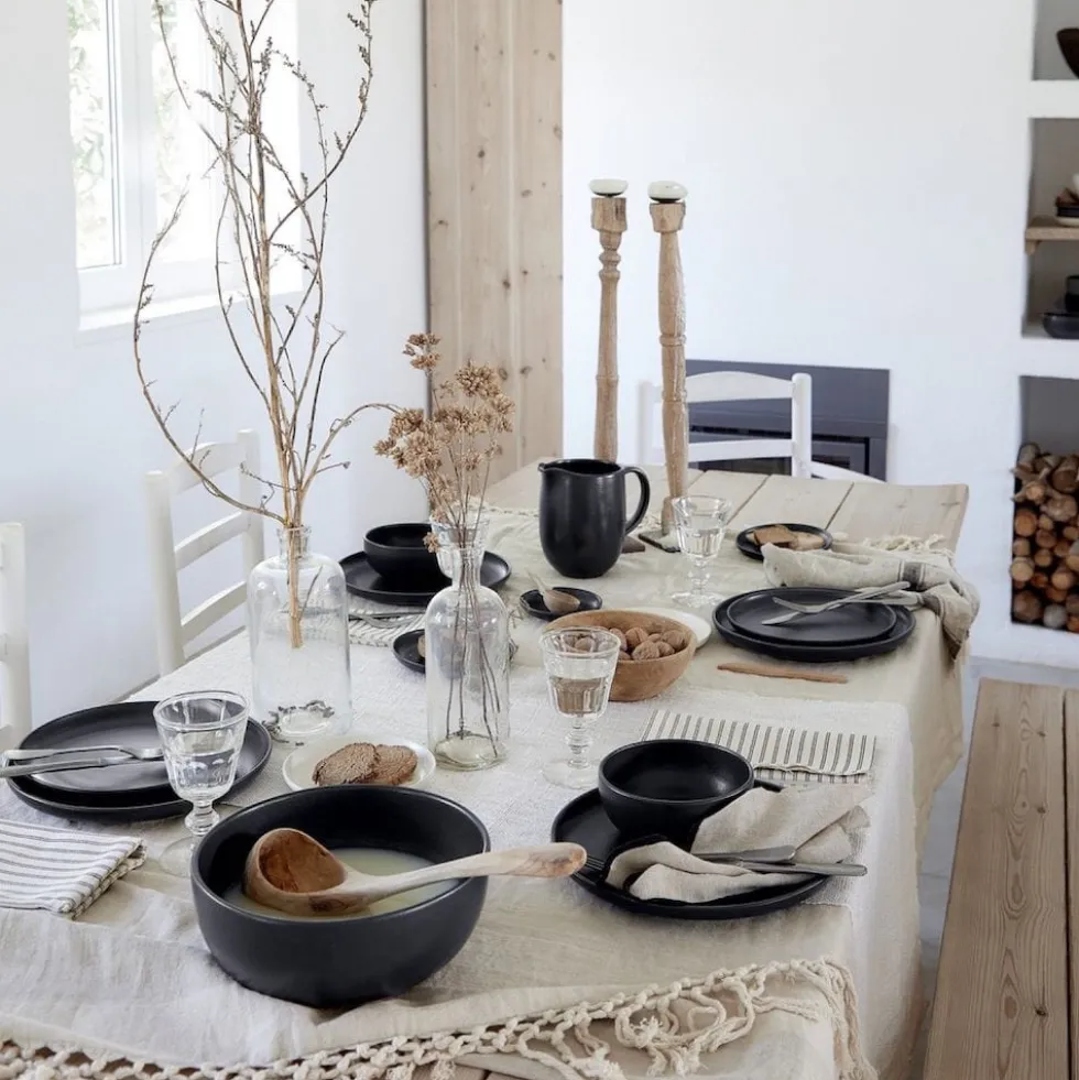 Assiette en grès “Pacifica" - Anthracite - 22cm