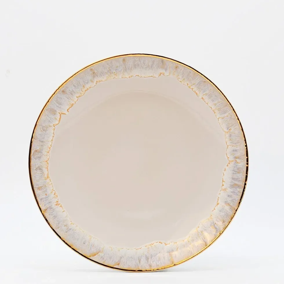 Assiette en grès "Taormina" 27cm - Dorée