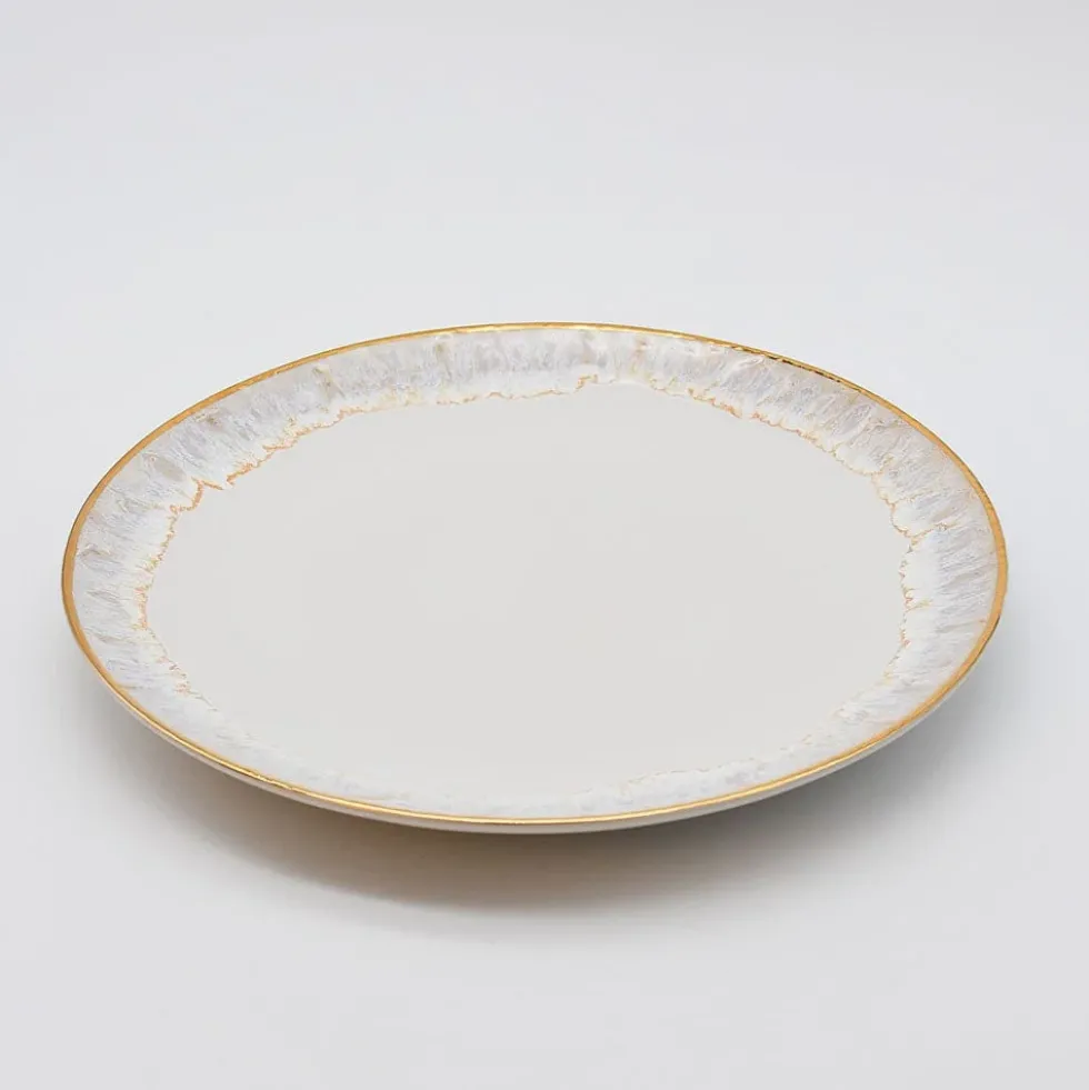 Assiette en grès "Taormina" 27cm - Dorée