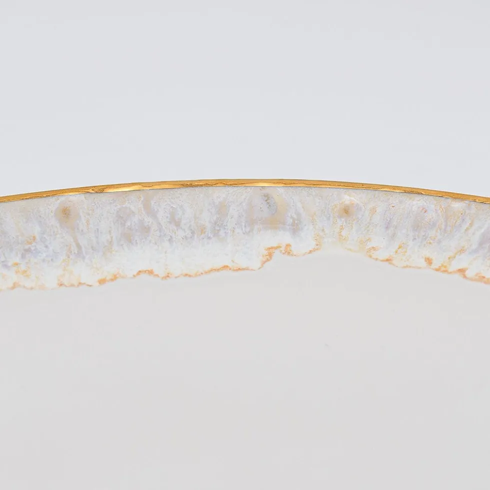 Assiette en grès "Taormina" 17cm - Dorée