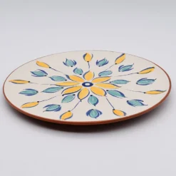Assiette en terre cuite 28cm - Jaune