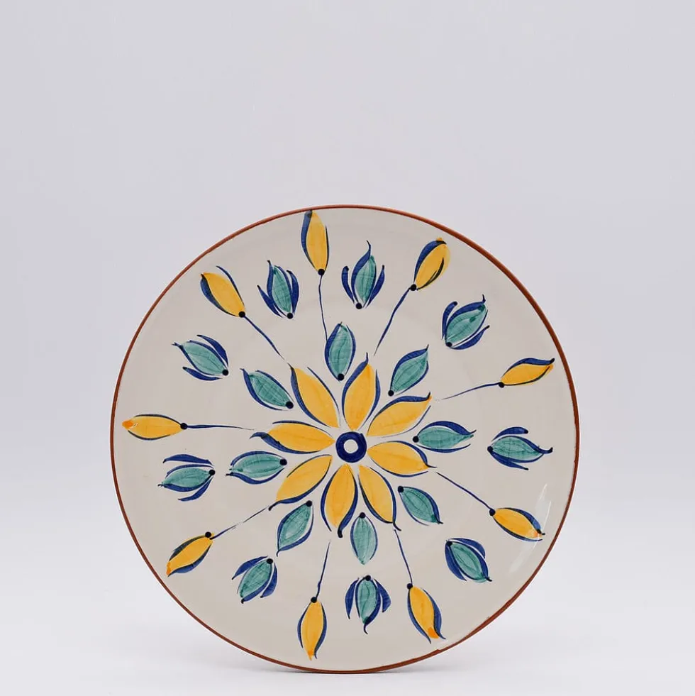 Assiette en terre cuite 23cm - Jaune