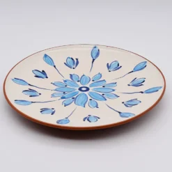Assiette en terre cuite 28cm - Turquoise