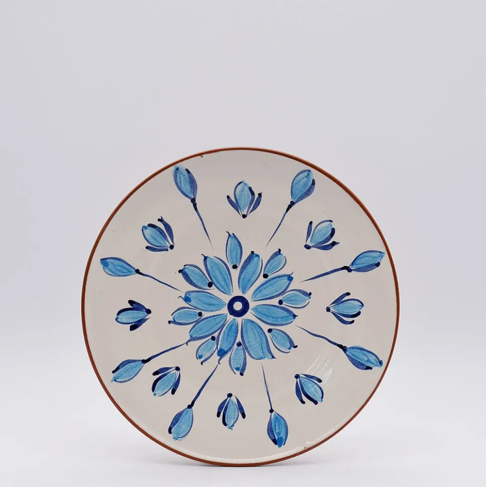 Assiette en terre cuite 23cm - Turquoise
