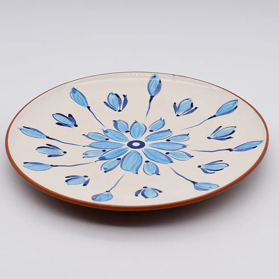 Assiette en terre cuite 23cm - Turquoise