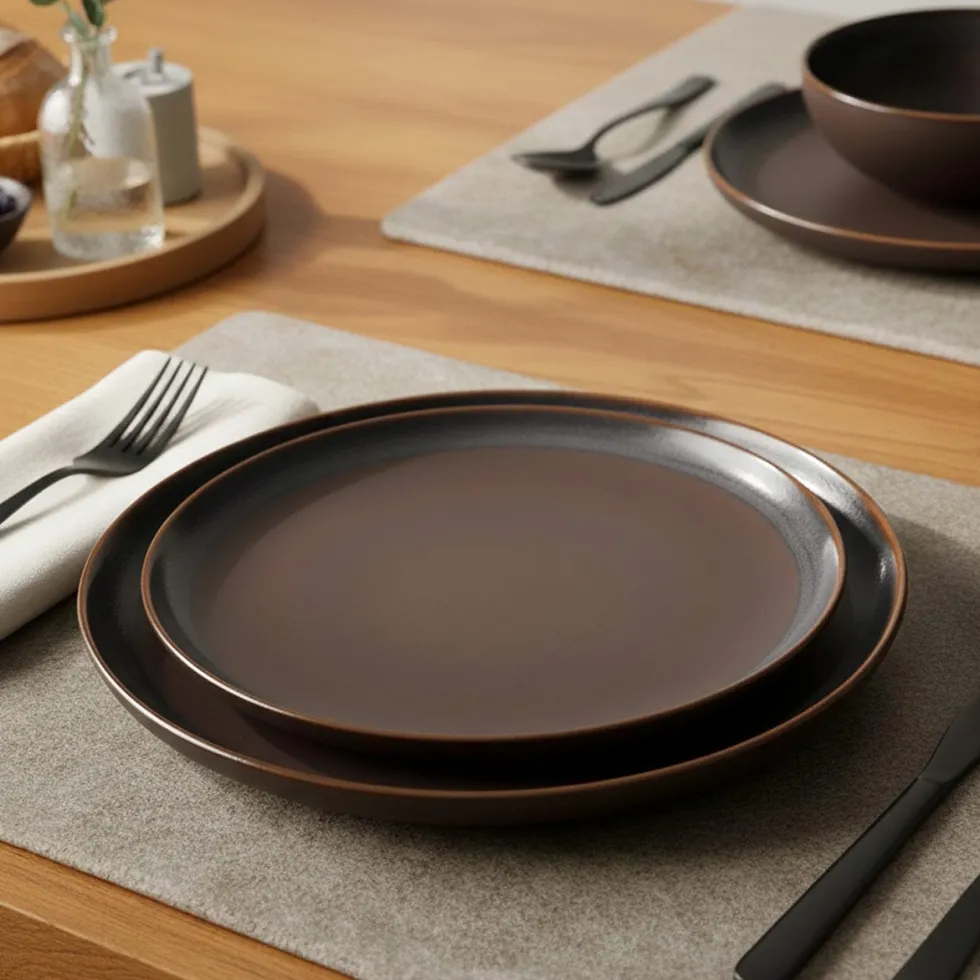 Assiette à entrée en grès "Café" - 22cm