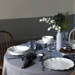 Assiette à pain en grès fin "Rosa" - Blanc