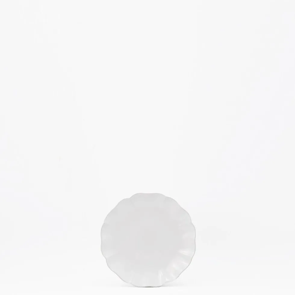 Assiette à pain en grès fin "Rosa" - Blanc