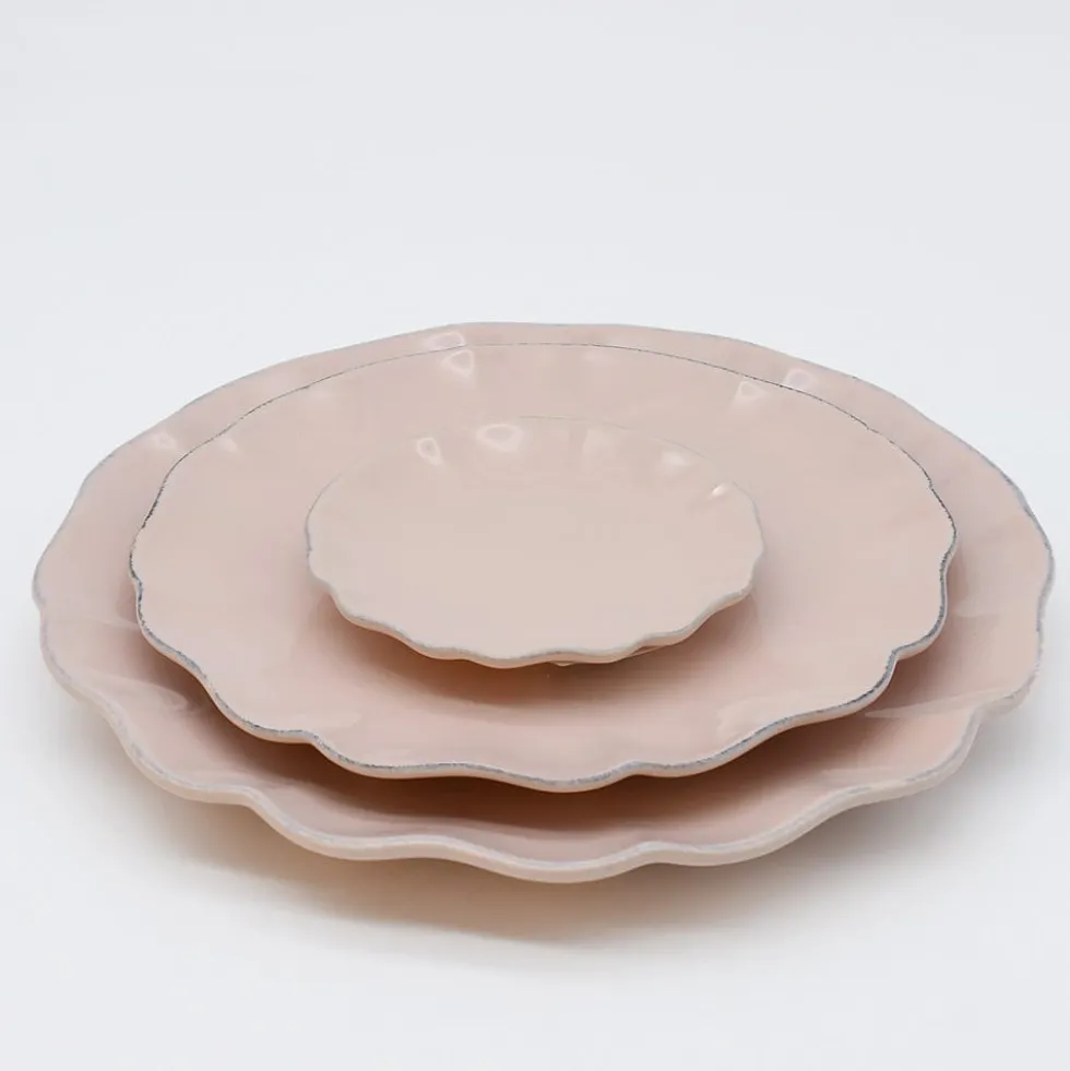 Assiette à pain en grès fin "Rosa" - Rose