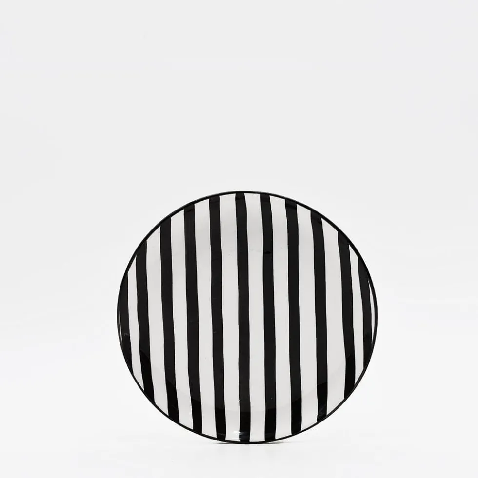 Assiette rayée "Costa Nova Mar" 20cm - Noir