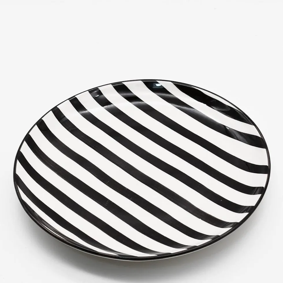 Assiette rayée "Costa Nova Mar" 20cm - Noir