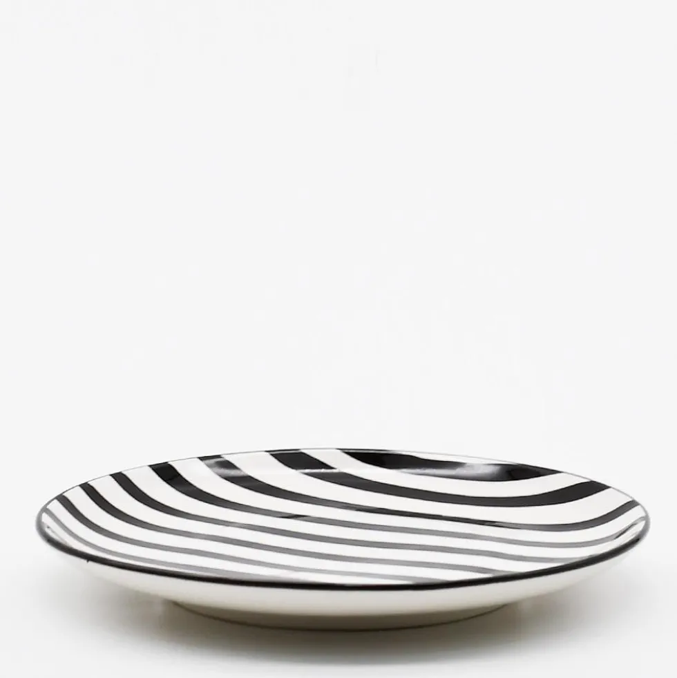 Assiette rayée "Costa Nova Mar" 20cm - Noir