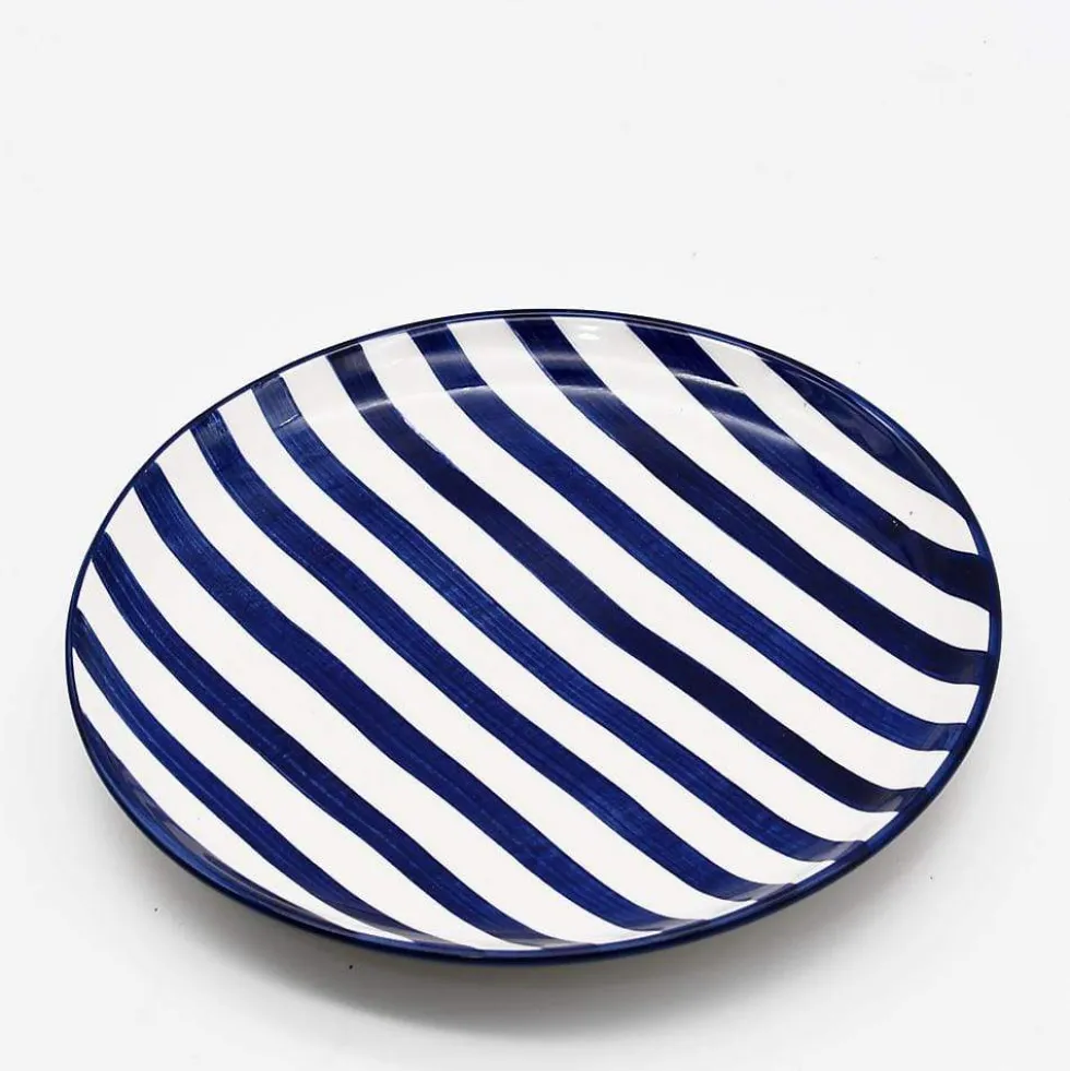 Assiette rayée "Costa Nova Mar" 20cm - Bleue