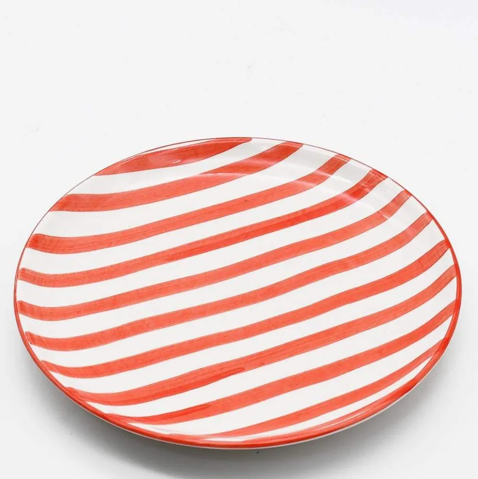 Assiette rayée "Costa Nova Mar" 20cm - Rouge