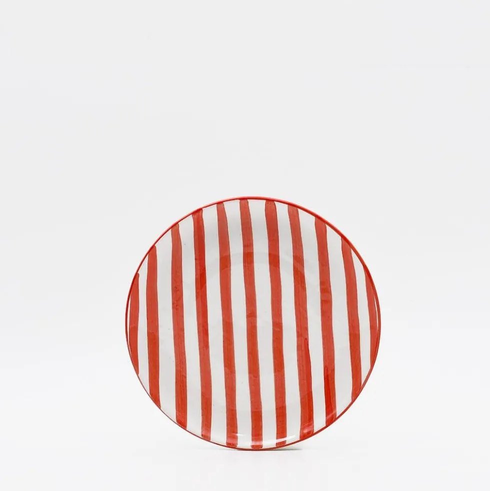 Assiette rayée "Costa Nova Mar" 20cm - Rouge