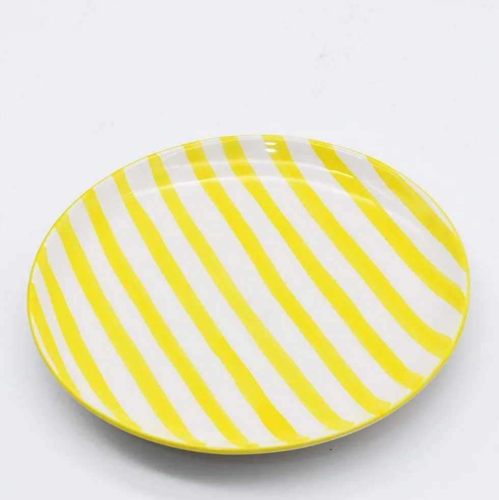 Assiette rayée "Costa Nova Mar" 20cm - Jaune
