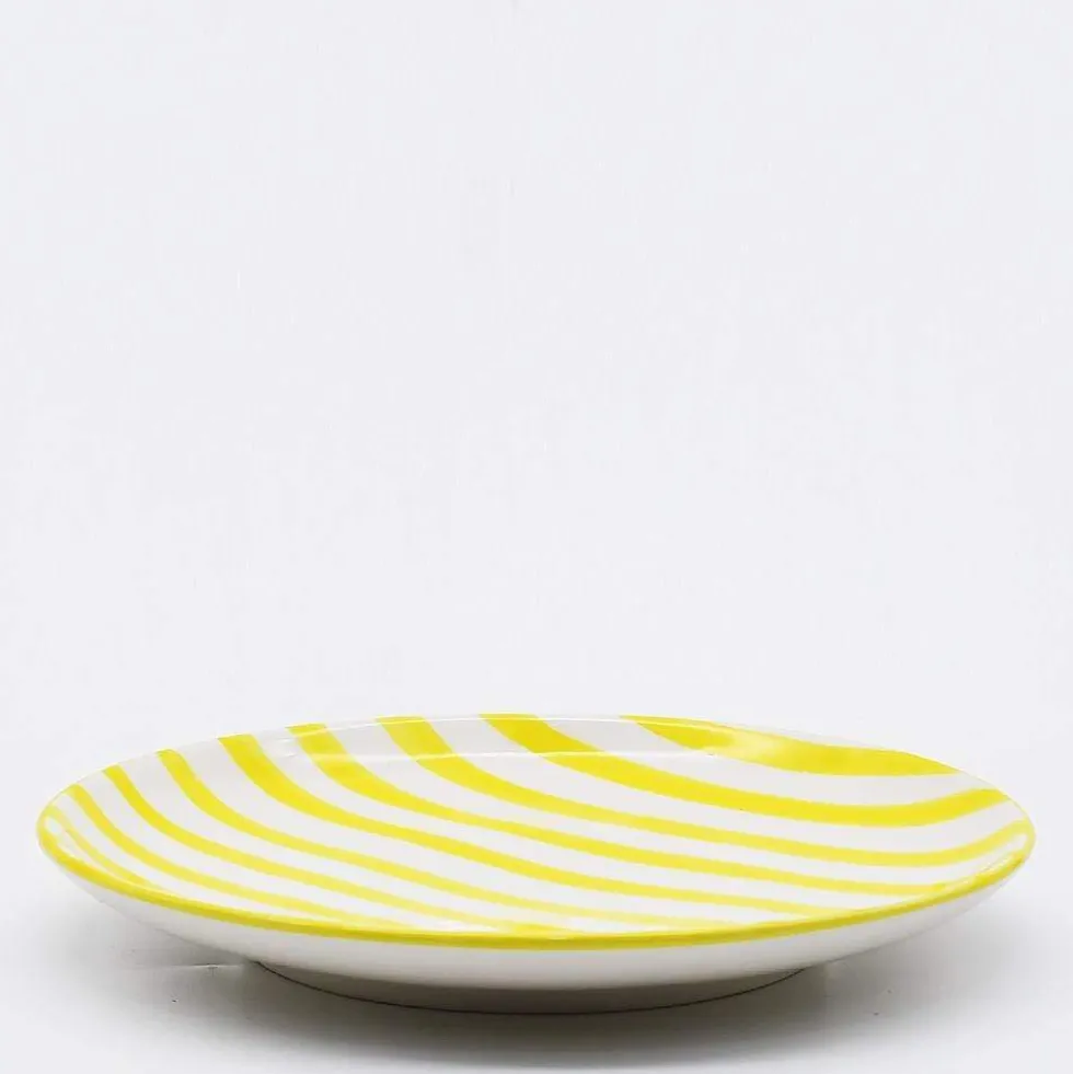 Assiette rayée "Costa Nova Mar" 20cm - Jaune