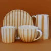 Assiette rayée "Costa Nova Mar" 15cm - Moka