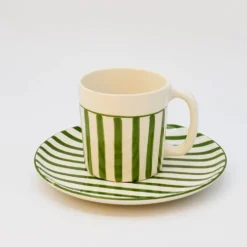 Assiette rayée "Costa Nova Mar" 15cm - Verte