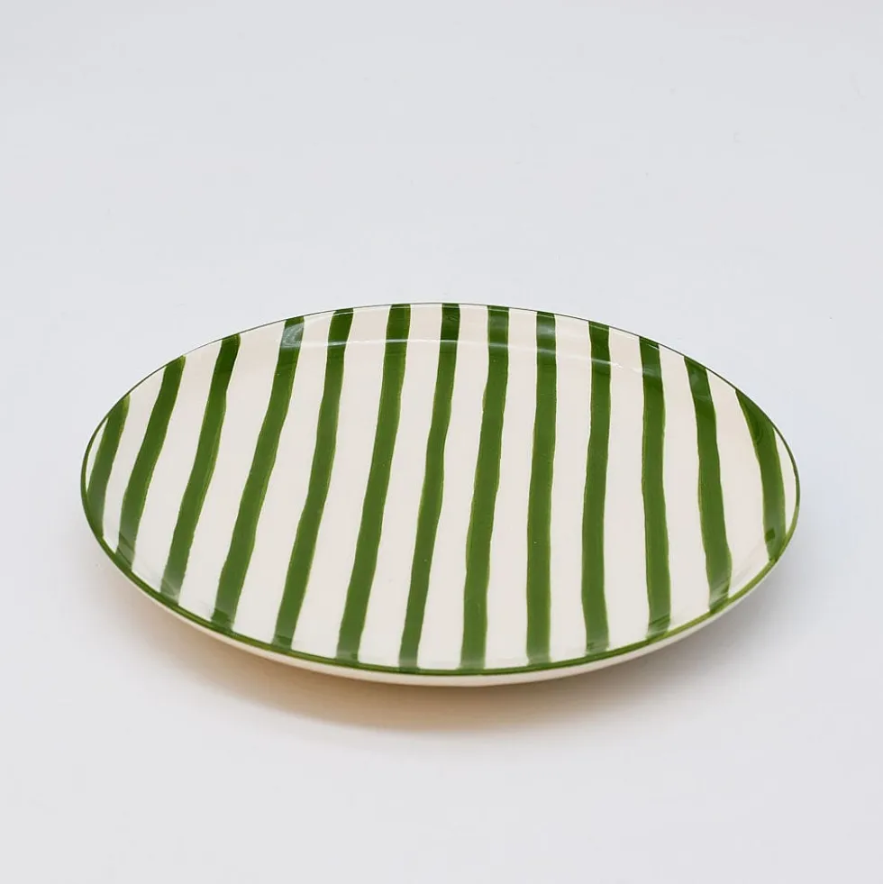 Assiette rayée "Costa Nova Mar" 15cm - Verte