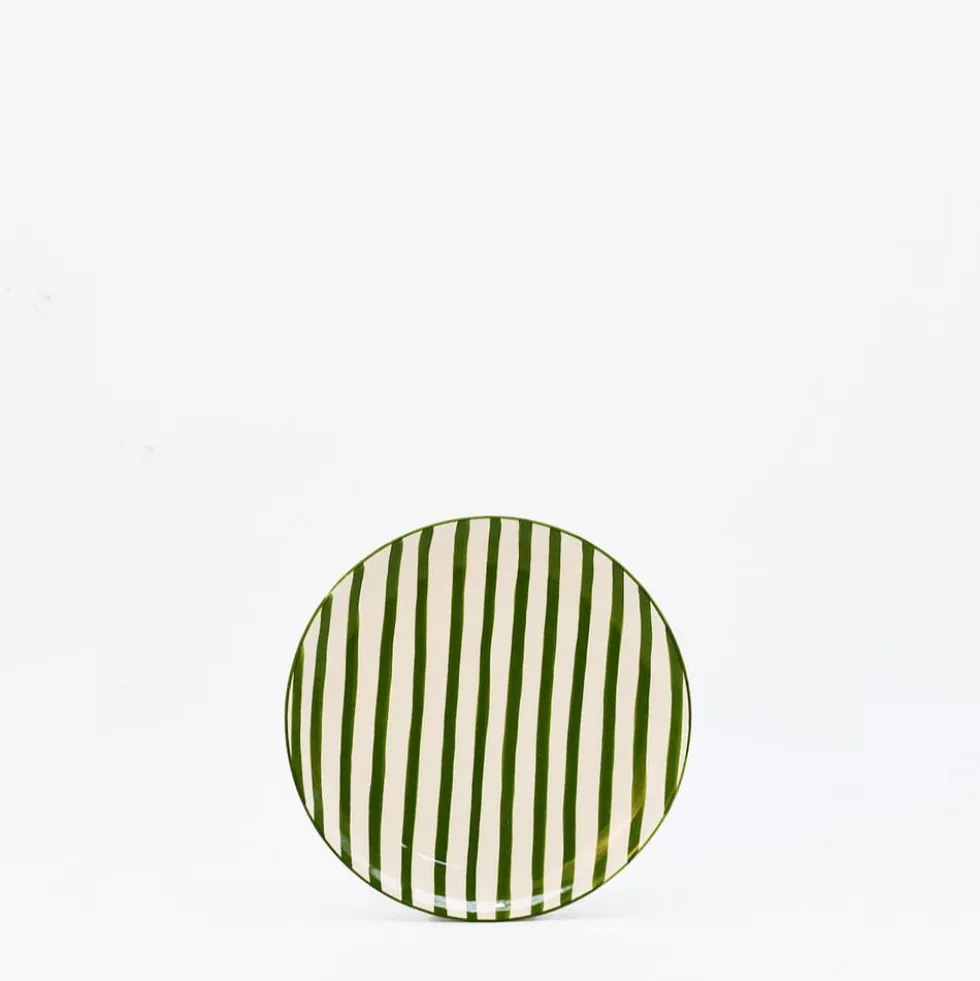 Assiette rayée "Costa Nova Mar" 15cm - Verte