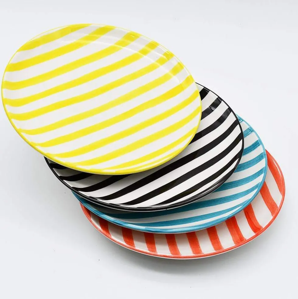Assiette rayée "Costa Nova Mar" 15cm - Turquoise