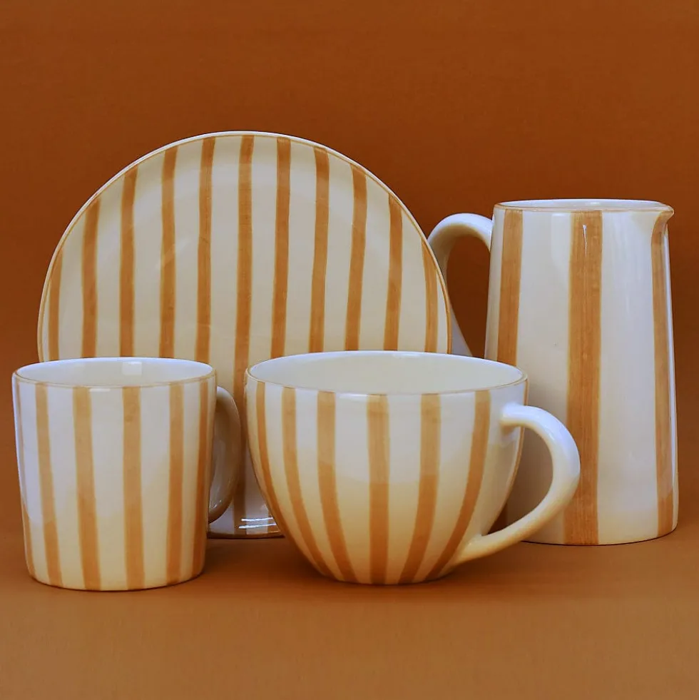 Assiette rayée "Costa Nova Mar" 20cm - Moka