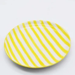 Assiette rayée "Costa Nova Mar" 15cm - Jaune