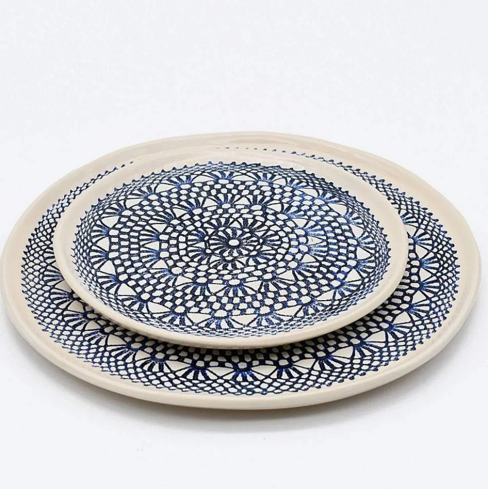 Assiette "Renda" bleue - 27cm