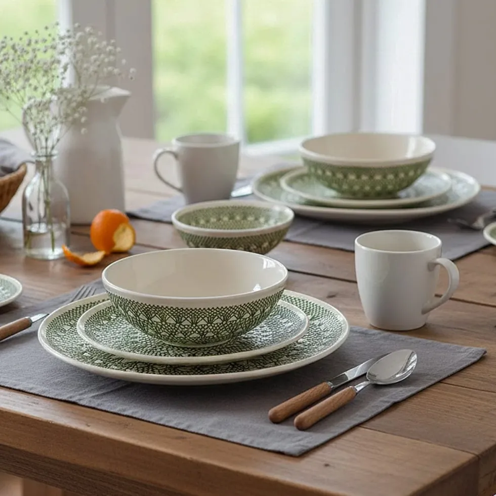 Assiette "Renda" verte - 27cm