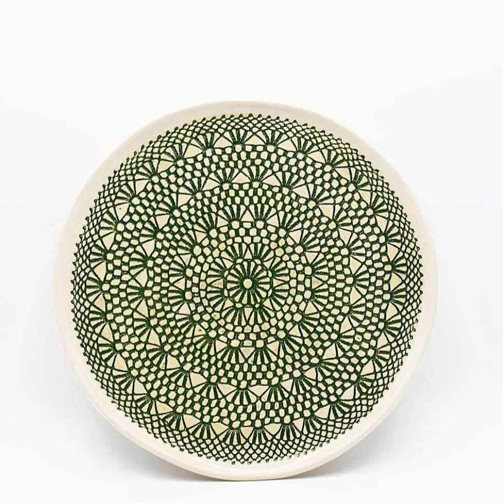 Assiette "Renda" verte - 27cm