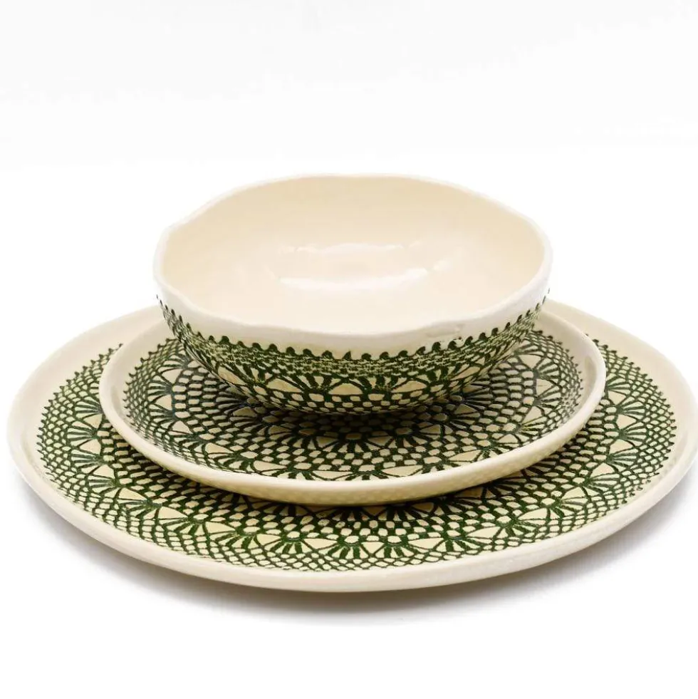 Assiette "Renda" verte - 20cm