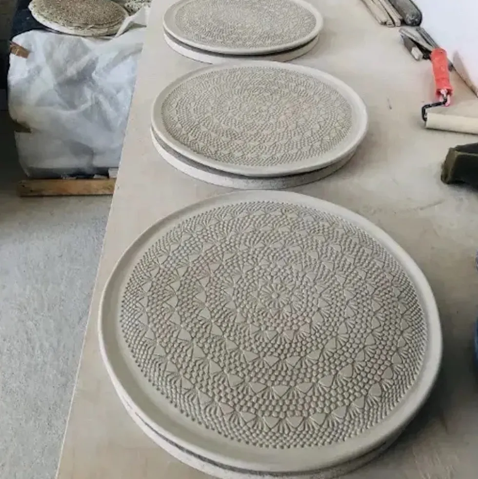 Assiette "Renda" verte - 20cm