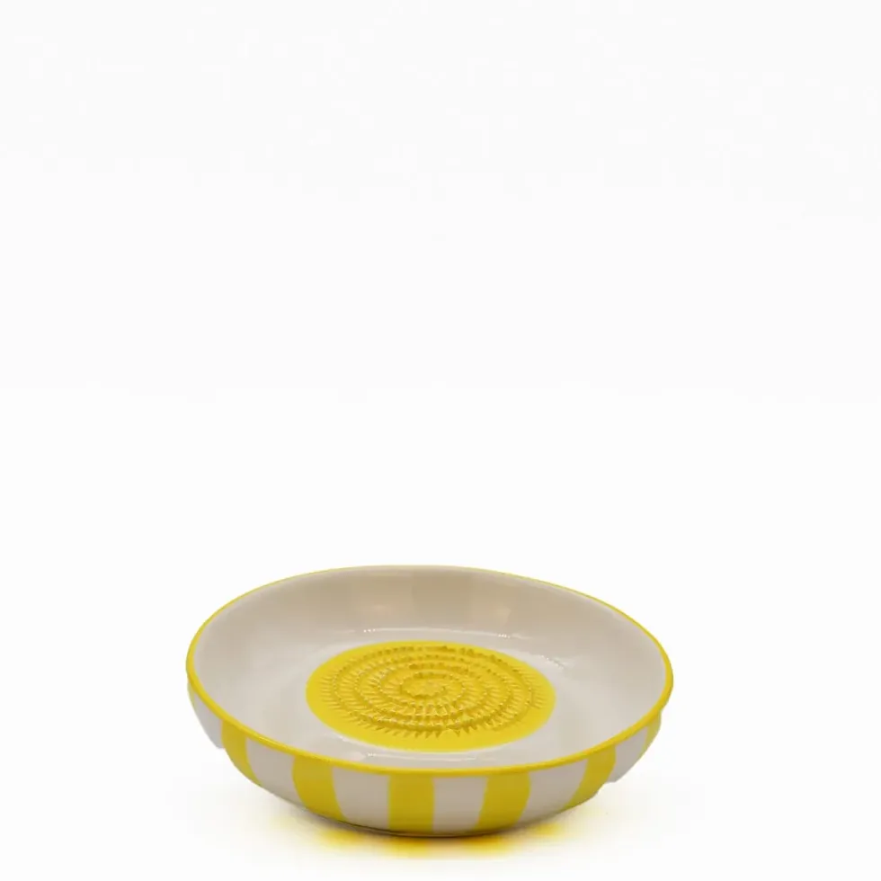 Assiette à râper rayée "Costa Nova Mar" - Jaune