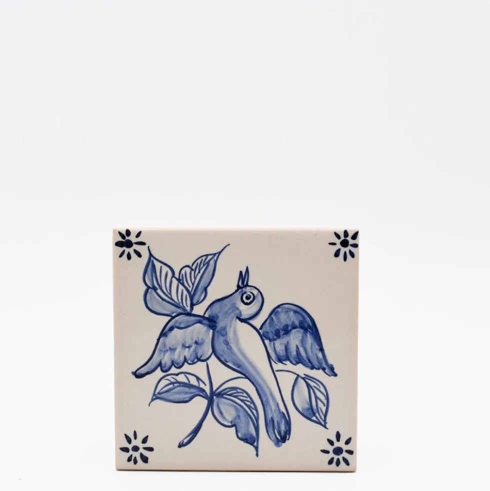 Azulejo 11x11cm - Pássaro exótico